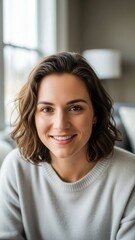Smiling Young Woman Indoor Portrait.