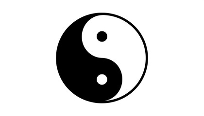 Black and white Yin and Yang symbol, balanced contrast, inner harmony