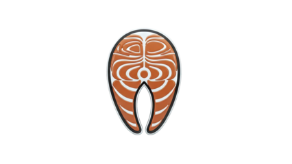 Stylized Salmon Steak Illustration