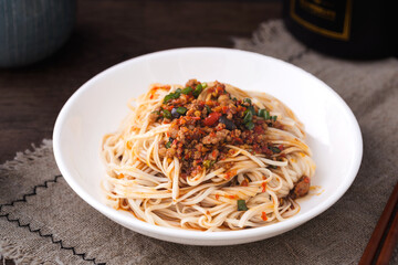 Zhajiang Dry Noodles With Savory Minced Meat