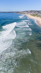 Bar Beach - Newcastle Australia - aerial view of the beautiful beach.