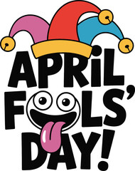 April Fools' Day Cartoon Illustration with Jester Hat