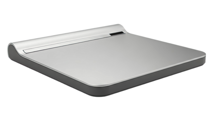 Modern Digital Kitchen Scale with Silver Surface and Dark Base