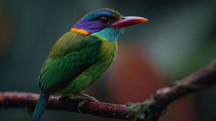 Obraz premium Colorful tropical bird perched on branch