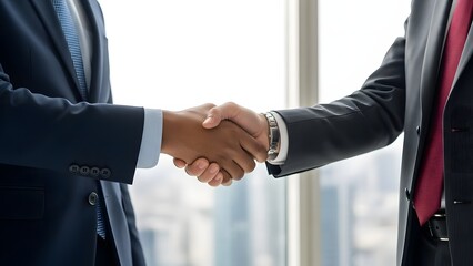 businessmen shaking hands in the office