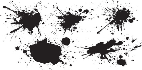 Fototapeta premium Black ink brush strokes vector set Big collection of black paint, ink brush strokes, brushes, lines, grungy. Dirty artistic design elements, boxes, frames. Vector illustration. 