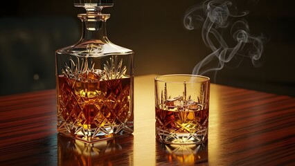 bottle and glass of cognac