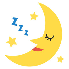 眠る三日月のイラスト