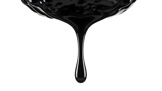 Macro shot of thick crude oil dripping