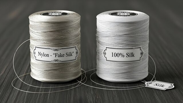 Silk vs Nylon Thread Comparison: Natural Silk and Fake Silk Textile Materials