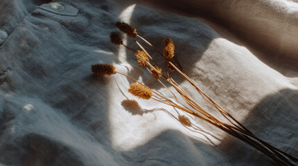 Dried Grasses on Linen