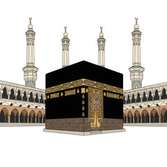 The holy kaaba in mecca isolated on transparent background