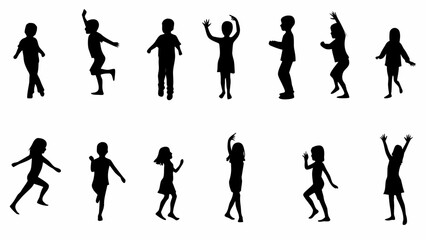 Obraz premium Collection of children dancing in various poses and movements