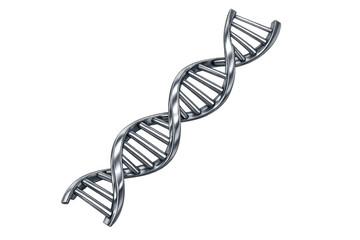 Chrome-plated double helix dna model illustrating molecular biology, genetics, innovation, health, and scientific progress