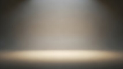 Soft spotlight on a minimalist stage with subtle shadows and gentle lighting