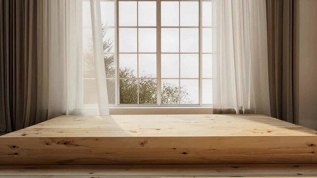 Beige Cozy Wood Stage Space