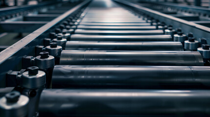 Obraz premium Conveyor Belt Detail Industrial Background Texture Pattern Full Frame