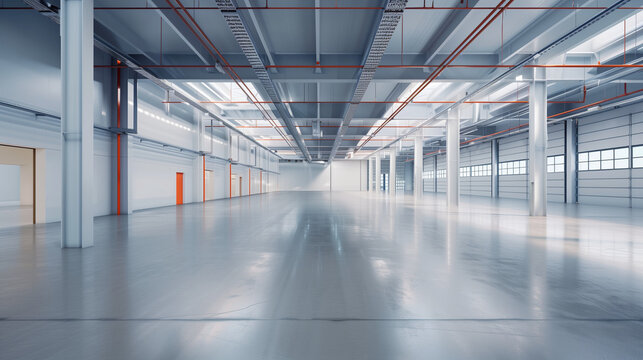 Modern Distribution Center E-commerce Cardboard Boxes Bright Copy Space
