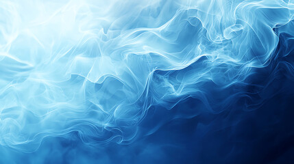Fototapeta premium Abstract blue smoke swirls and delicate wisps drifting across a dark background