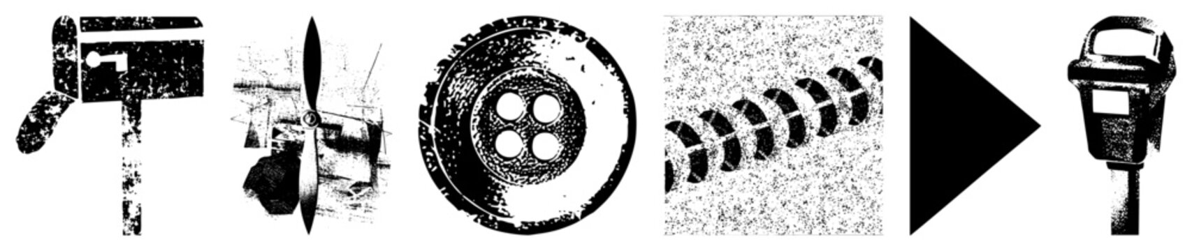 Vintage Mailbox,, Button, Screw, Arrow, Parking Meter Vector