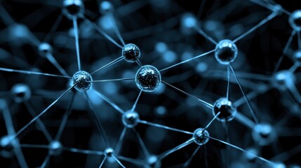 Abstract representation of molecular structure with interconnected spheres and lines illustrating complexity.