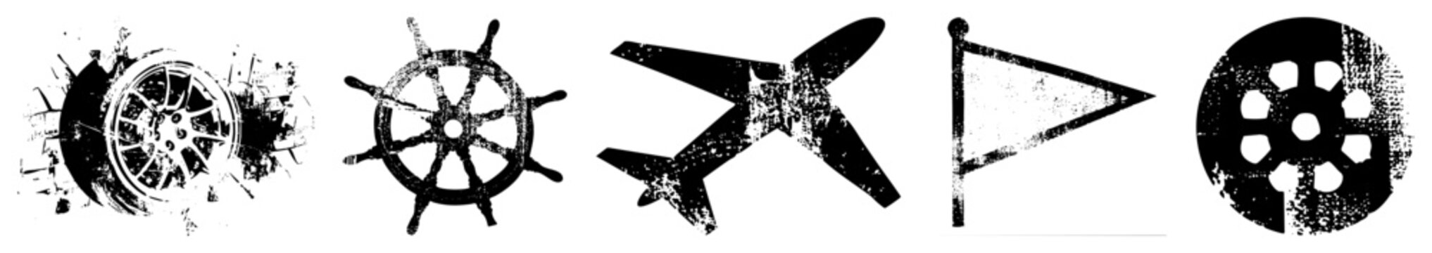 Grunge Styled of Transportation and Navigation