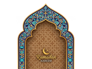 Intricate ramadan kareem greeting isolated on transparent background
