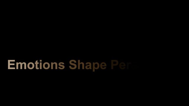 White text declares "Emotions Shape Perspective" on a black background.