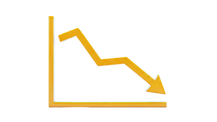 Orange Downward Trend Graph with Arrow