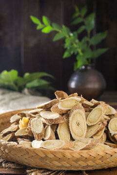 Astragalus Root Slices Herbal Medicine Poster Background