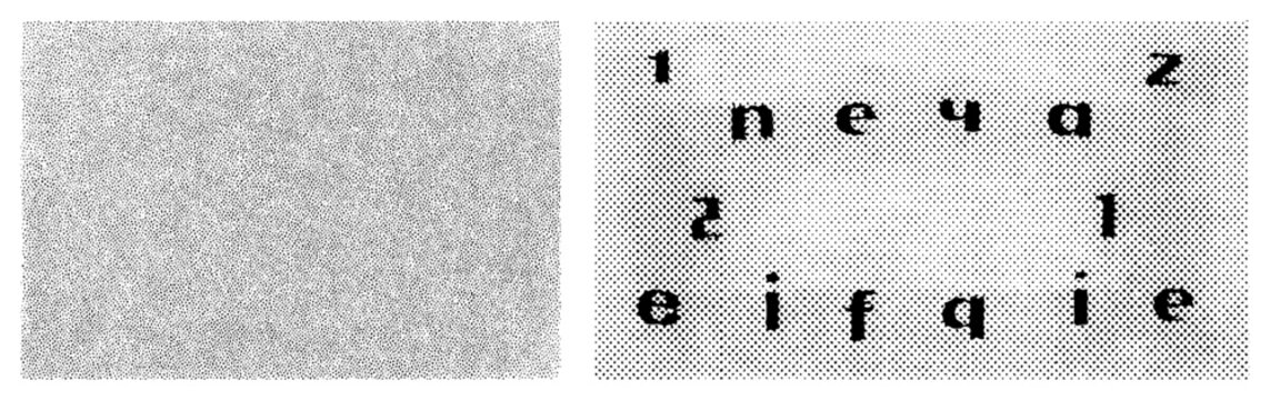 Halftone Dot Text Displaying Letters and Numbers