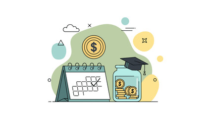 Obraz premium Financial Planning and Savings for Education and Future Goals.