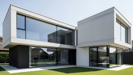 Modern Contemporary House with Large Glass Windows and Sleek Design