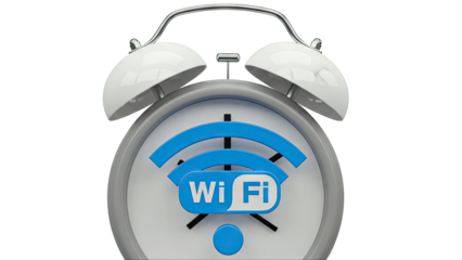 Alarm Clock with WiFi Symbol