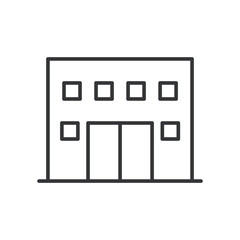 Building thin line icon. Editable stroke
