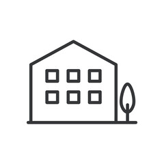 Building thin line icon. Editable stroke