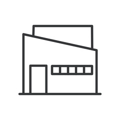 Building thin line icon. Editable stroke