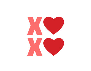 Romantic Valentine&rsquo;s Day Heart Vector Illustration XOXO Happy Valentine Love