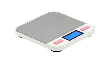 Digital Kitchen Scale with Blue LCD Display and Pink Buttons