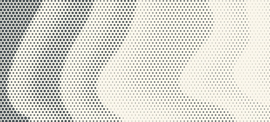 Hexagon Shapes Vector Abstract Geometric Technology Oscillation Wave Isolated on Light Background. Halftone Hex Retro Simple Pattern. Minimal 80s Style Dynamic Tech Wallpaper