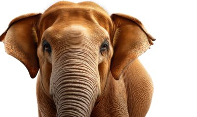 Majestic Elephant Portrait: An up-close view of a magnificent elephant, its expressive eyes capturing your attention. The details in its wrinkled skin, gentle ears.