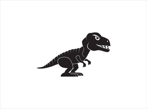 Silhouette of a T-rex dinosaur vector isolated on a white background, Tyrannosaurus