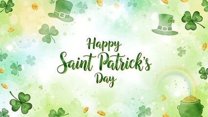 Happy st patrick's day celebration with shamrocks and leprechaun hats