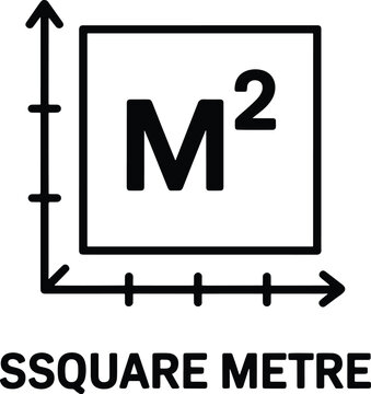 Square meter graphic symbol of area measurement