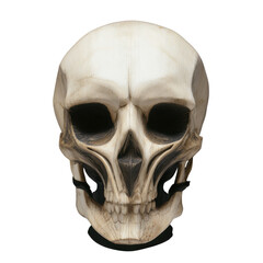 Fototapeta premium Intriguing Skull Portrait: A captivating front-facing perspective of a skull. The skull, a symbol of mortality, invites reflection, sparking curiosity about life's transience.