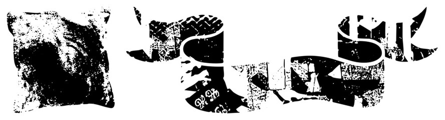 Fototapeta premium Abstract Grunge Text Art with Distorted Letterforms and Texture