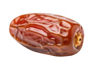 Single ripened date fruit isolated on transparent background