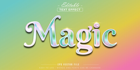 Glowing magic text, editable text effect.