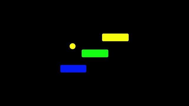 Down Animation on bouncing ball. ball animation with digital system..4k video.