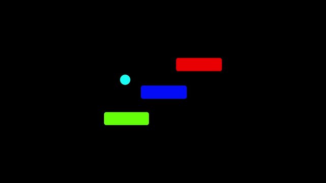Down Animation on bouncing ball. ball animation with digital system..4k video.